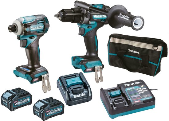 Makita DK0114G201 40V Combopack – Klopboormachine en Slagschroevendraaier – Inclusief 2x 4.0Ah Accu’s en Lader in Tas