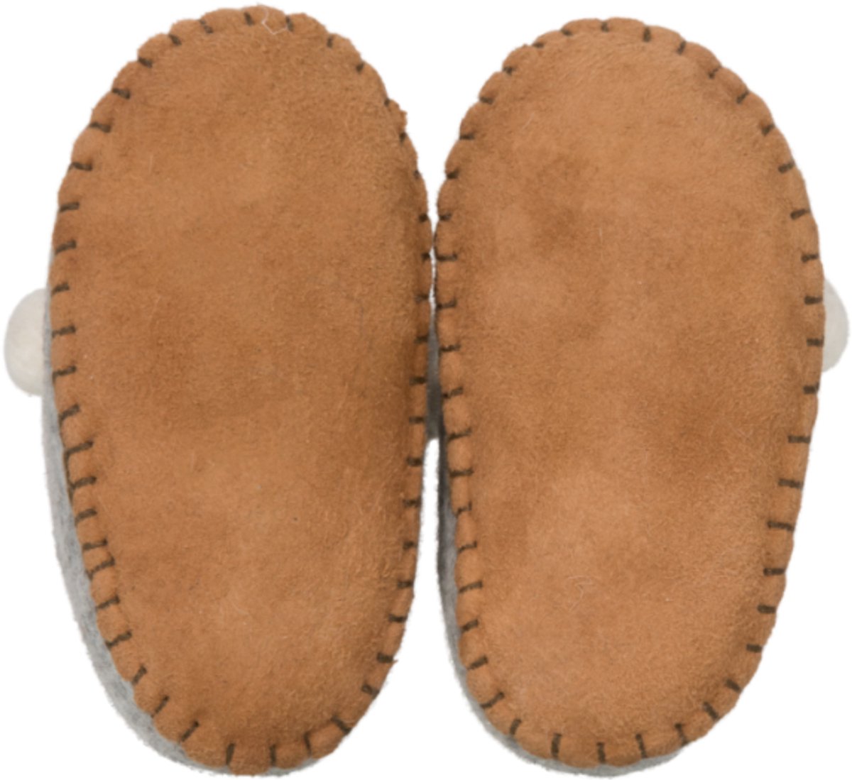 Vilten baby slofjes Colour:Grijs/ Ecru Size:24