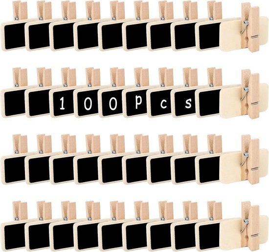 Vicloon Mini-schoolbord, 12 stuks borden voor levensmiddelen, mini