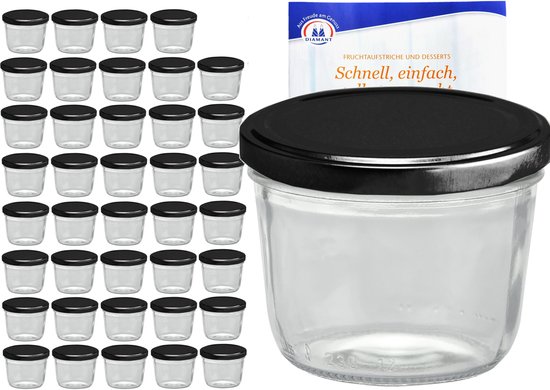 MamboCat Set van 40 bekers 230ml zwart deksel + receptenboekje