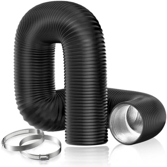 Aygrochy 100 mm pvc-afvoerslang, 6 meter ventilatieslang voor mobiele airconditioning, droger, afvoerventilator, afzuigkap, ventilatiesysteem