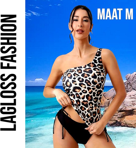 LaGloss® Set tankini 2 pièces imprimé léopard – Maillot de bain d'été amincissant – Taille M