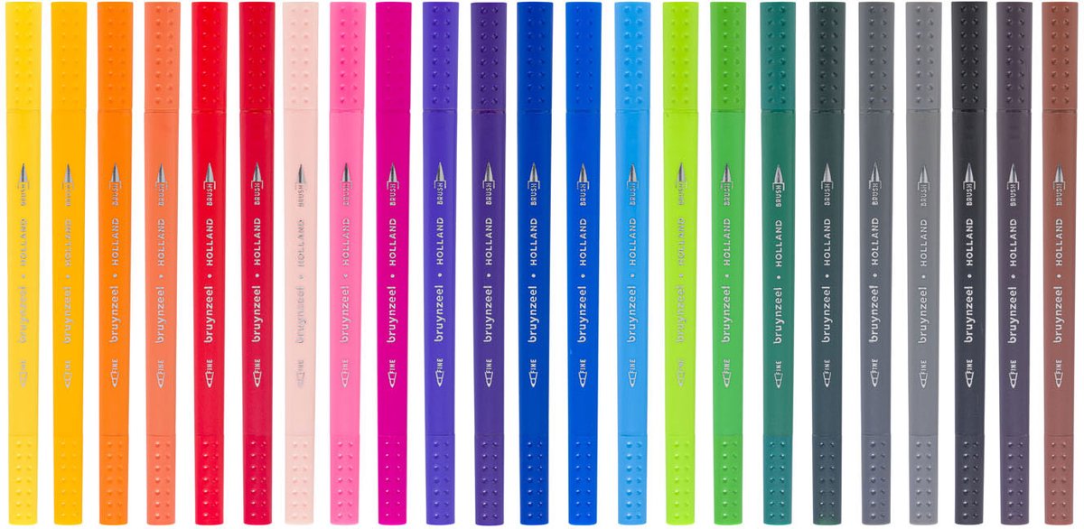 Bruynzeel Fineliner brushpennen set - 24 kleuren voor tekenen. — afbeelding 4