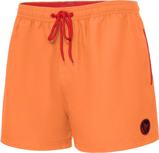 Ladeheid LA-LA40-199-SWS Heren Zwembroek - Zwemshorts - met zijzakken en achterzak - sneldrogend - met binnenslip van mesh - Koordsluiting - Polyester - Oranje - L