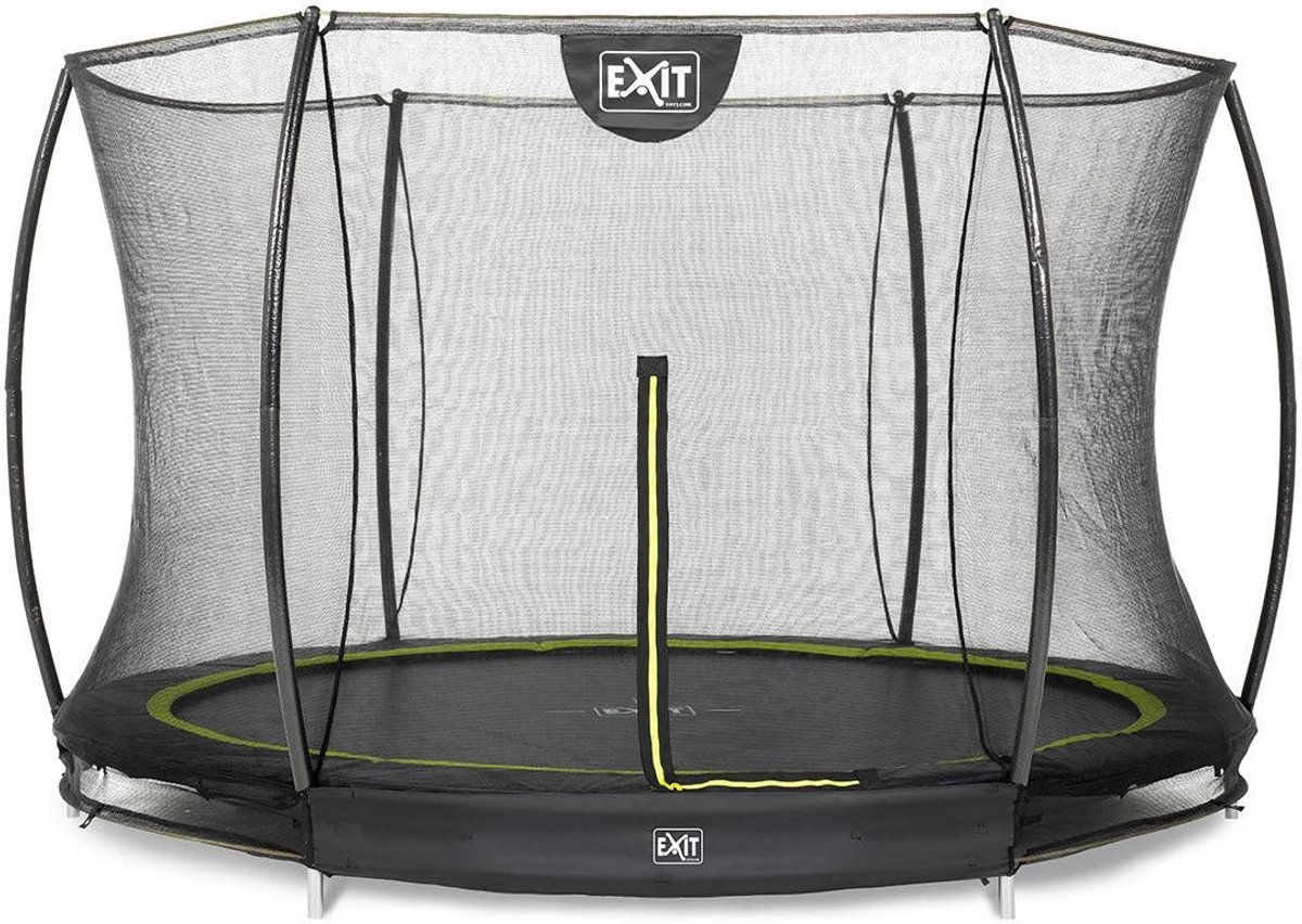 EXIT Silhouette inground trampoline ø183cm met veiligheidsnet - zwart