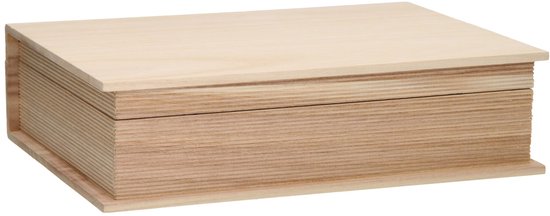 Coffret bois forme livre - L 35,5 CM x l 25,3 CM x H 9,7 CM