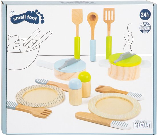 Small Foot - Houten Kookgerij en Servies Set, 15dlg. van Small Foot — afbeelding 2