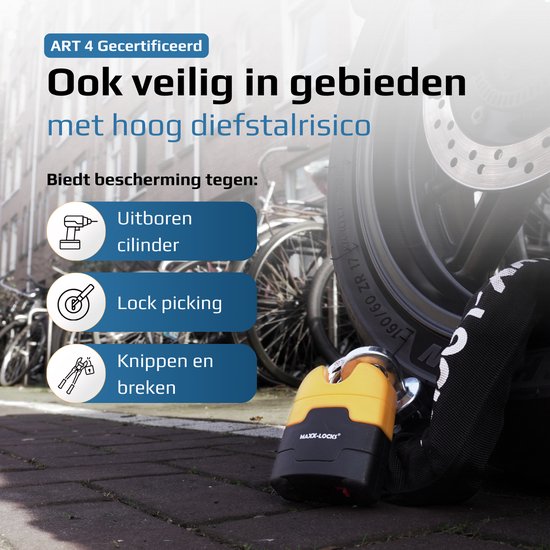 Maxx-Locks Ohura ART 4 Motorslot / Scooterslot - Kettingslot met 12 mm Dikke Schakels - Art Gekeurd Slot voor Motor en Scooter & Brommer - 150 cm van Maxx — afbeelding 3