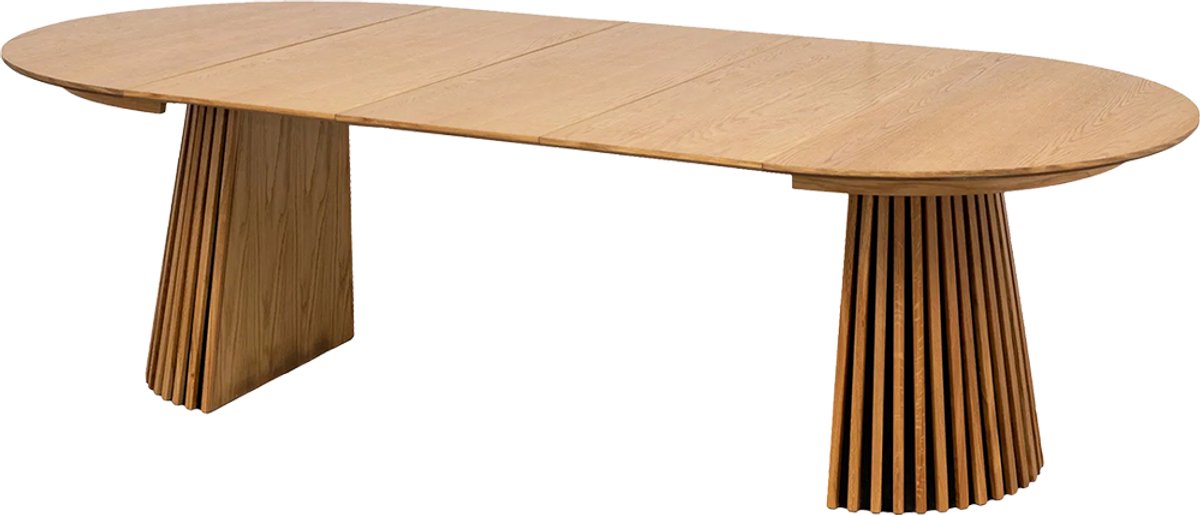 Artichok Alko Uitschuifbare Houten Eettafel Naturel - Rond - Ovaal - Scandinavisch - Lange - Verlengbare - Ø 120 tot 240 cm