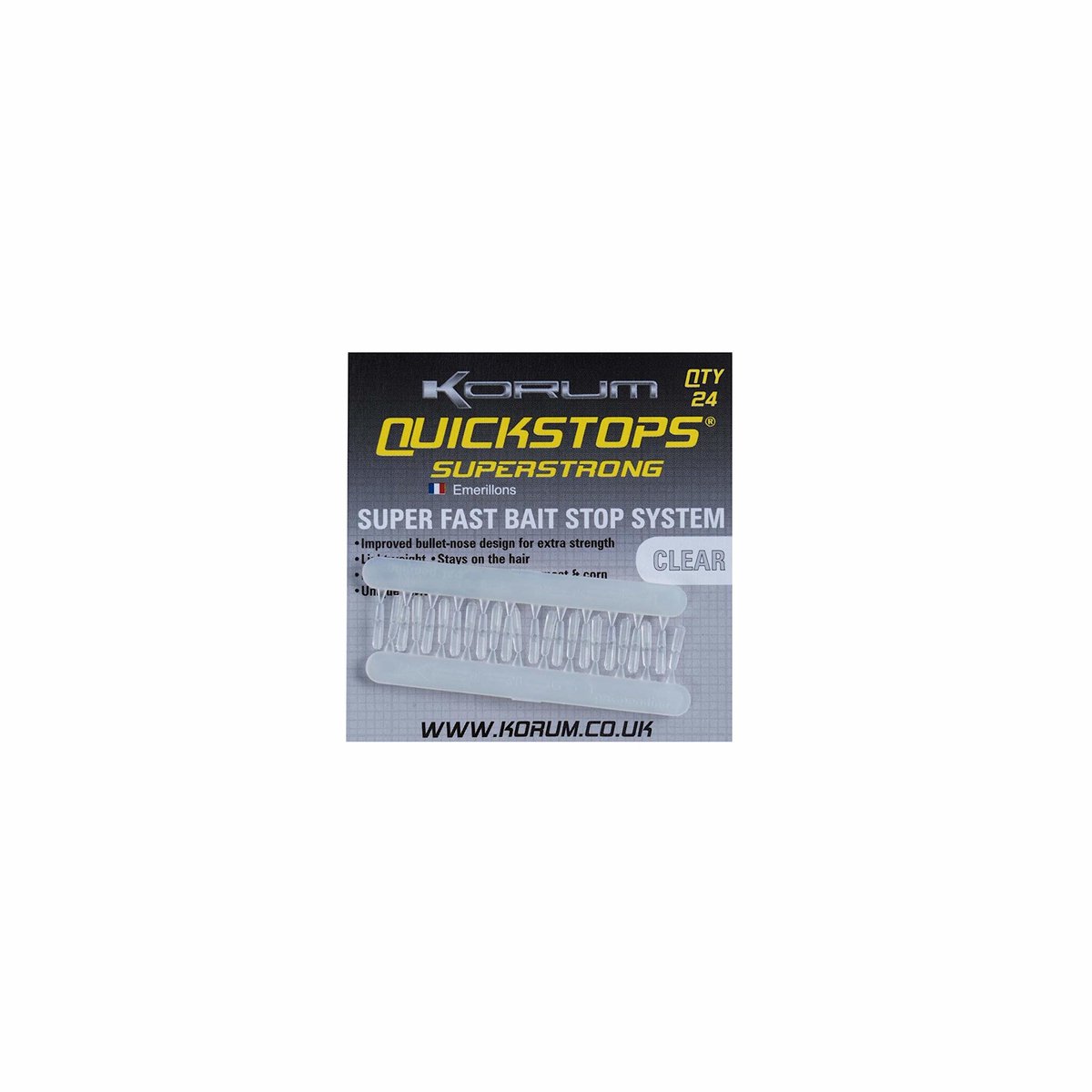 Korum Quickstops Superstrong Clear Super Fast Bait Stop