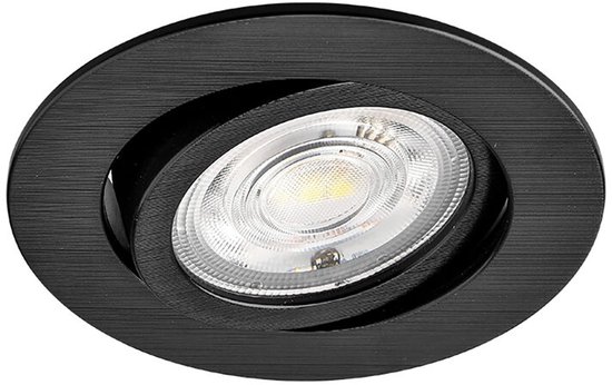 Spot LED encastrable - Kingtron - 7 W 630 lm 38 D - Intensité variable - Couleur de lumière réglable 3 000 K-4 000 K-6 500 K - Rond - Zwart