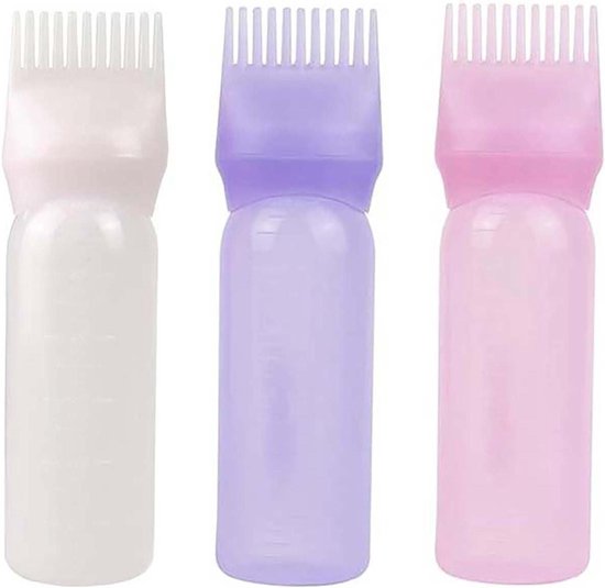 Wortelkam applicator fles 6 oz haarolie applicator 2 pack