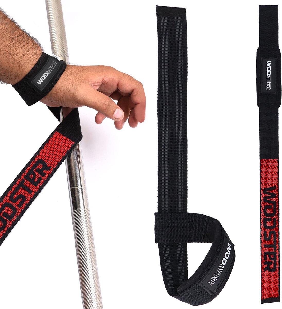 WODster Lifting Straps (2 Stuks) – Extra Grip bij Deadlifts & Pull-ups – Anti-Slip Trekbanden voor Krachttraining & Fitness – Comfortabele Padding