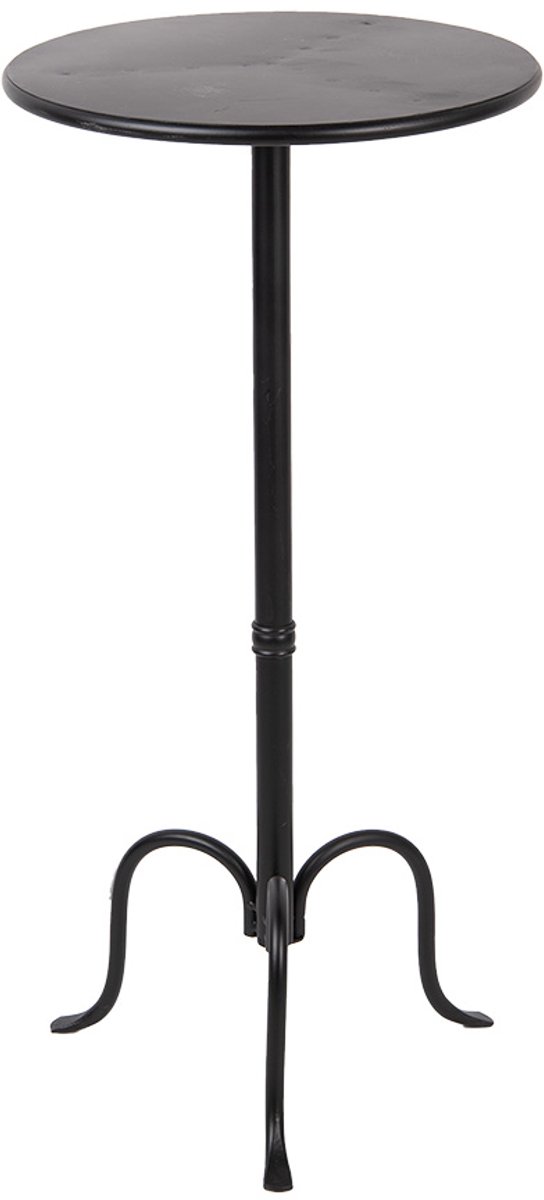 Clayre & Eef Bijzettafel Ø 38x78 cm Zwart Metaal