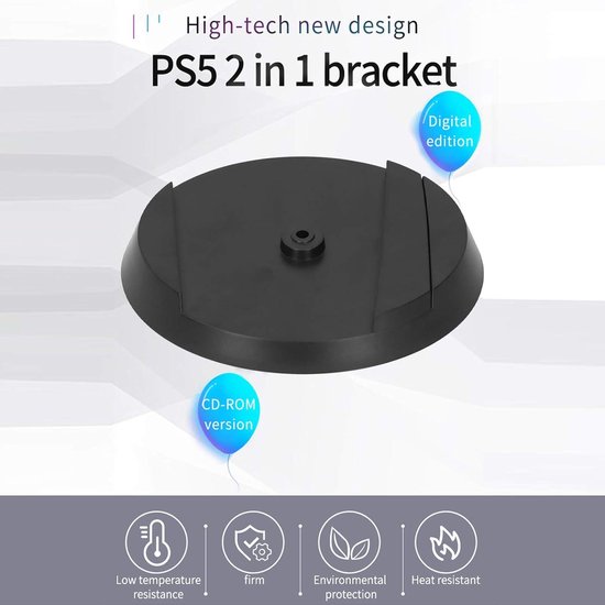 BYZANDQI Vertikaler Standfuß für PS5 / PS5 Pro / PS5 Slim - Vertikaler Ständer für PlayStation 5