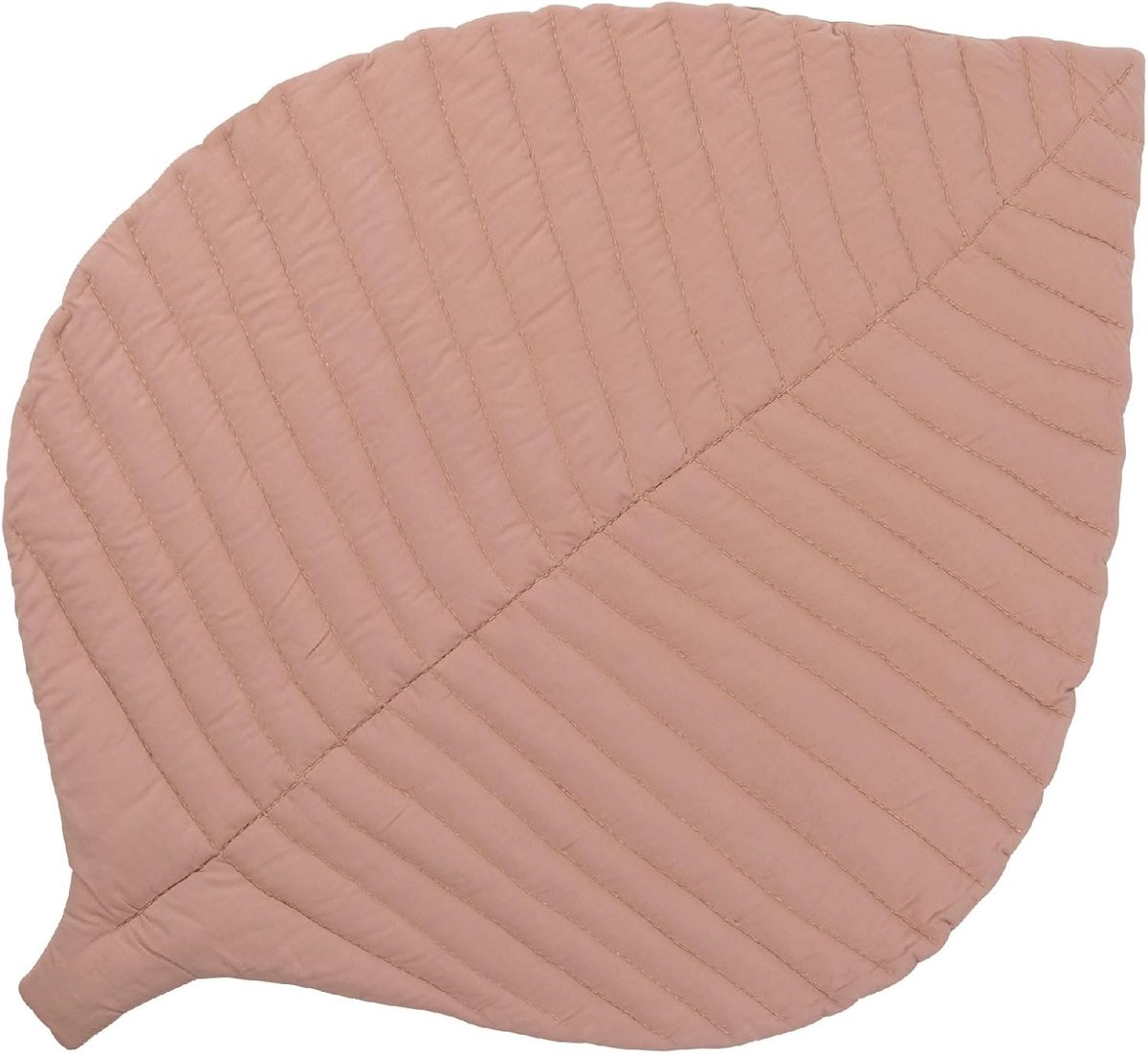 Katoenen blad kinderkamer tapijt - 116 x 87 cm, machine wasbare baby speelmat in zacht roze