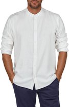 DENIMFY Heren Overhemd DFJesper regular fit Wit 3XL Ronde Hals Volwassenen Linnen overhemd heren - zomerhemd