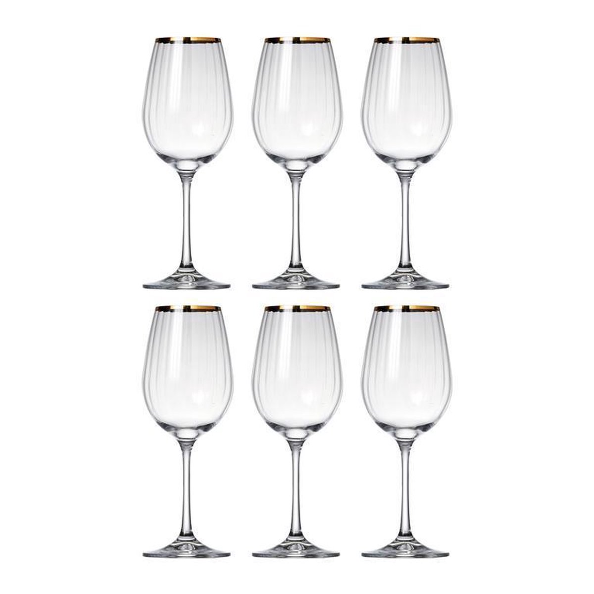 Salt&Pepper Wijnglas 0,35l set/6 Romance Gold Rim bol
