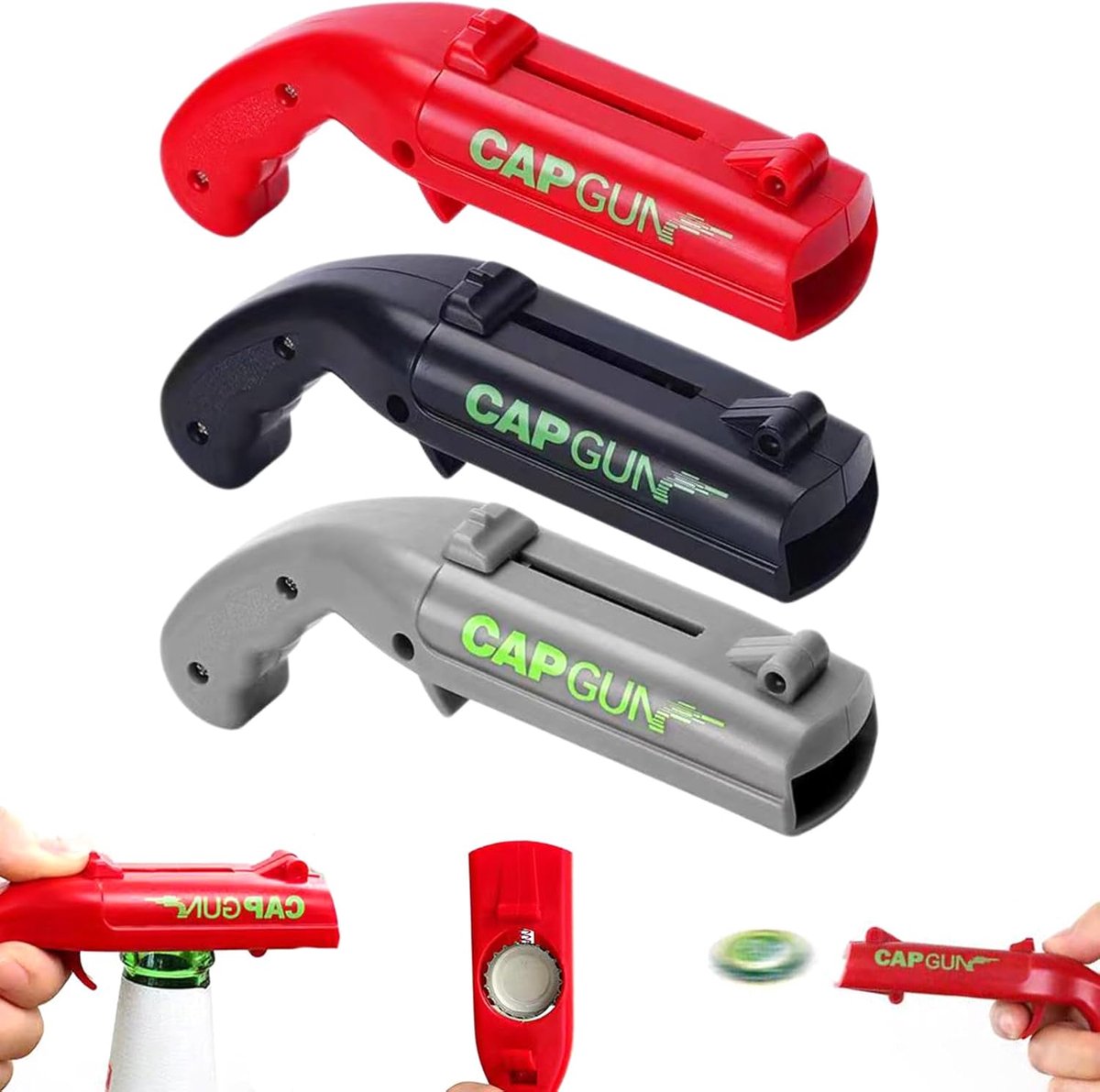 Grappige Kroonkurkpistool Flesopener voor Thuisgebruik en Feestjes - Ideaal Cadeau voor Mannen