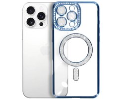 Glitter hoes iPhone 16 Pro Max blauw