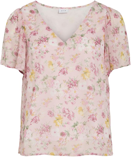 VILA - VIFALIA V-NECK S/S TOP - NOOS - Dames - Blouses