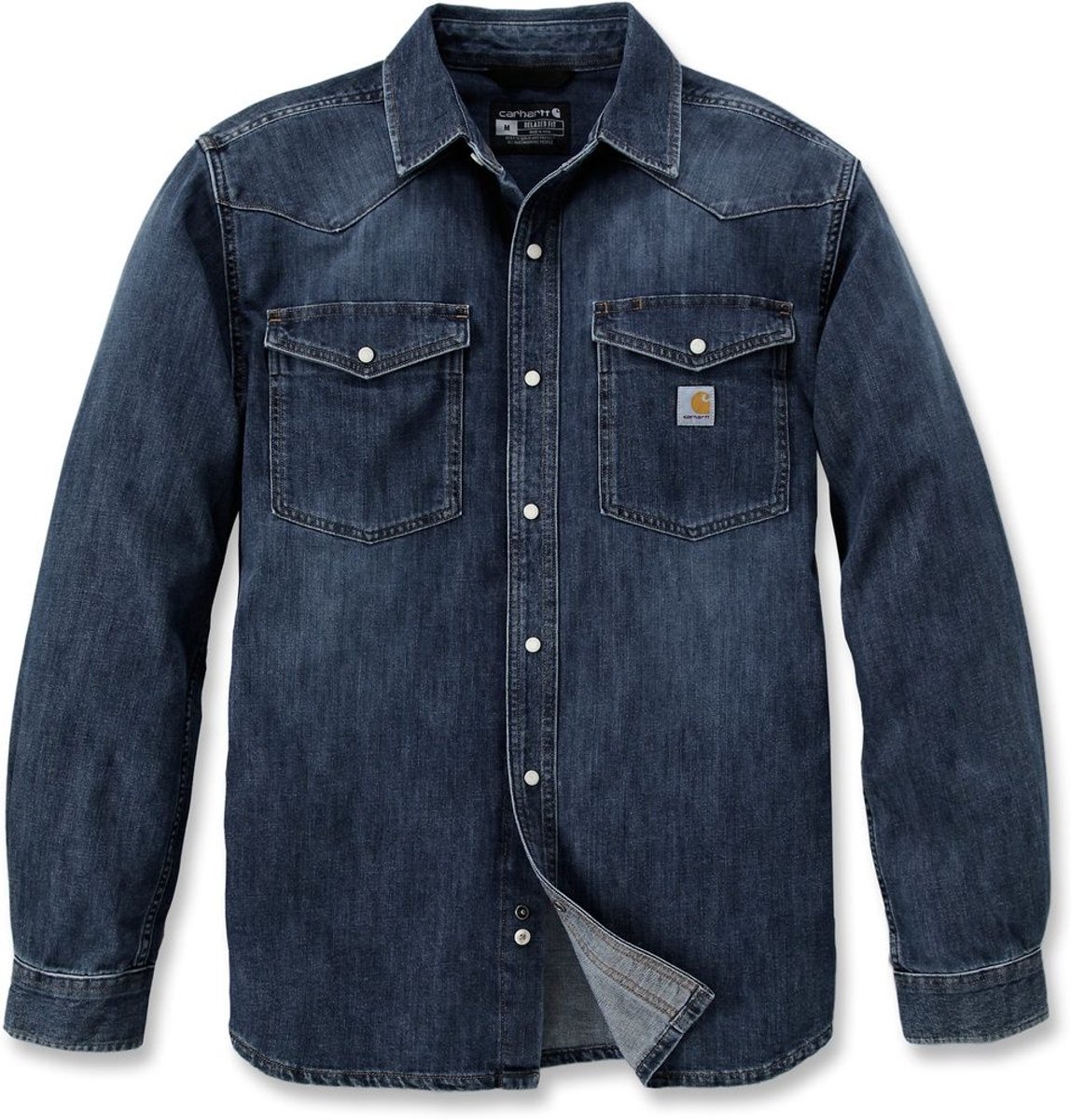 Carhartt Snap Front Overhemd Met Lange Mouwen M Man Wyatt