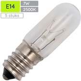 Signaallamp E14 60V 7W - 116 mAh - 5 stuks - T16 Gloeilamp Ø16mm - 54mm - 2500K - Dimbaar