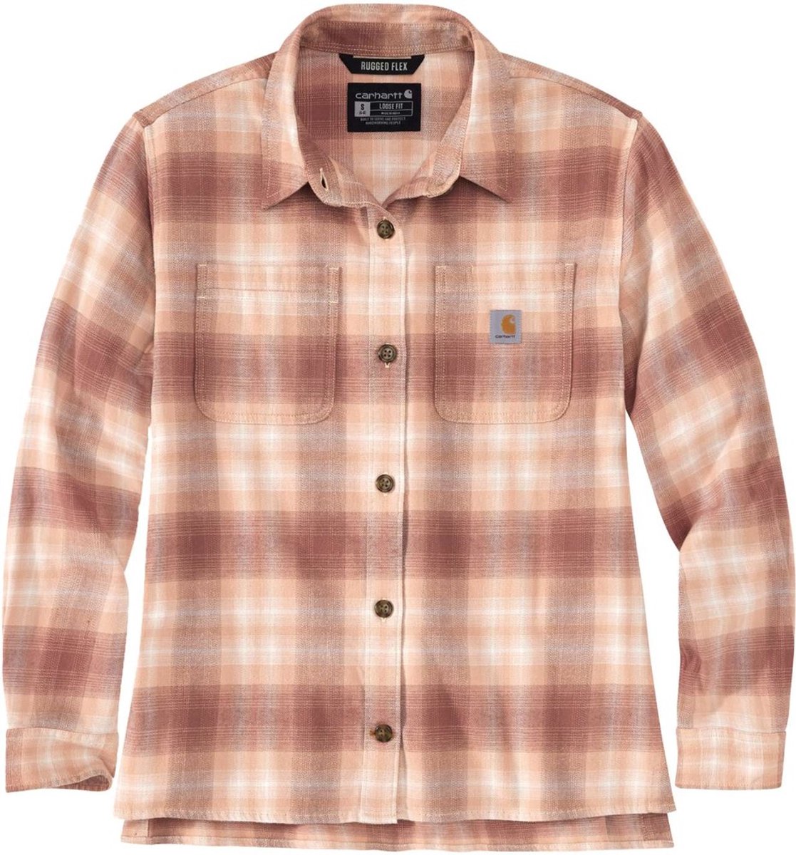 Carhartt Damen Hemd Midweight Flannel L/S Plaid Shirt Stucco-XS Bruin