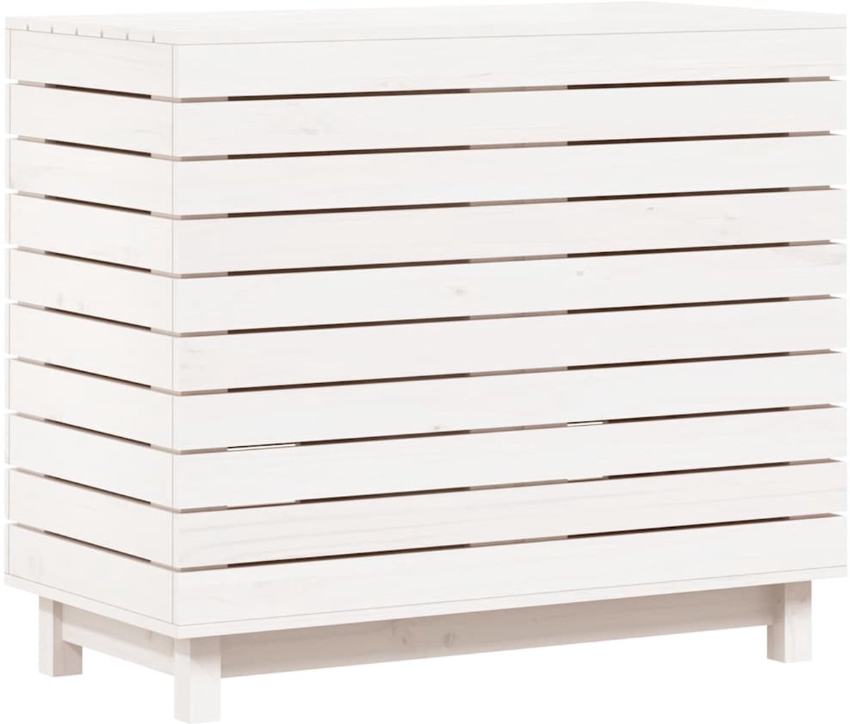 Goedkoopste vidaXL - Wasmand - 88,5x44x76 - cm - massief - grenenhout - wit