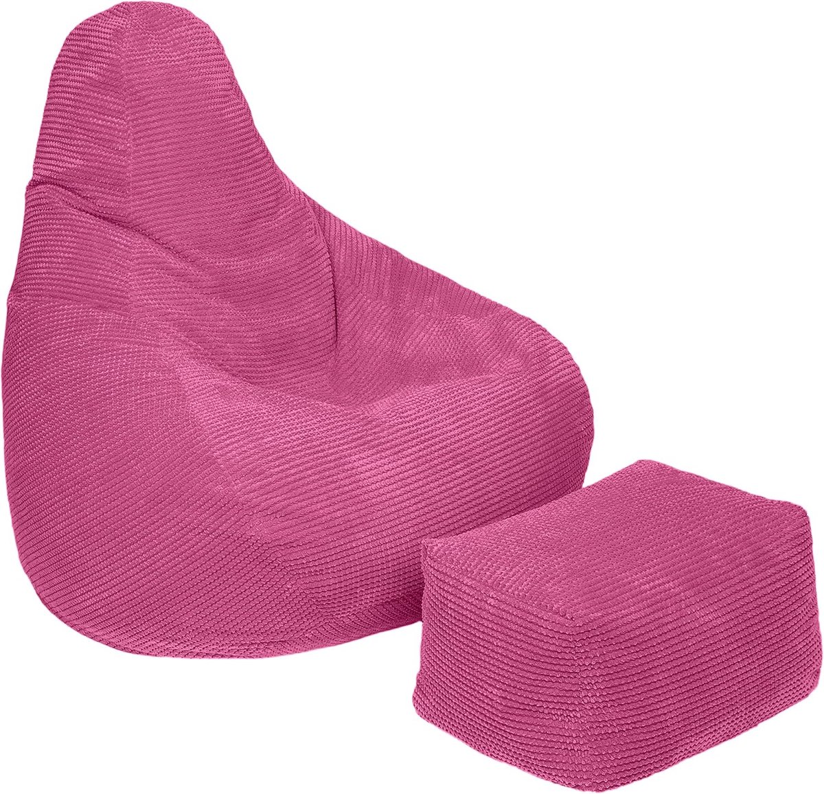 Ibenzoa® Comfortabele Zitzak met Verhoogde Rugleuning van Corduroy - Roze