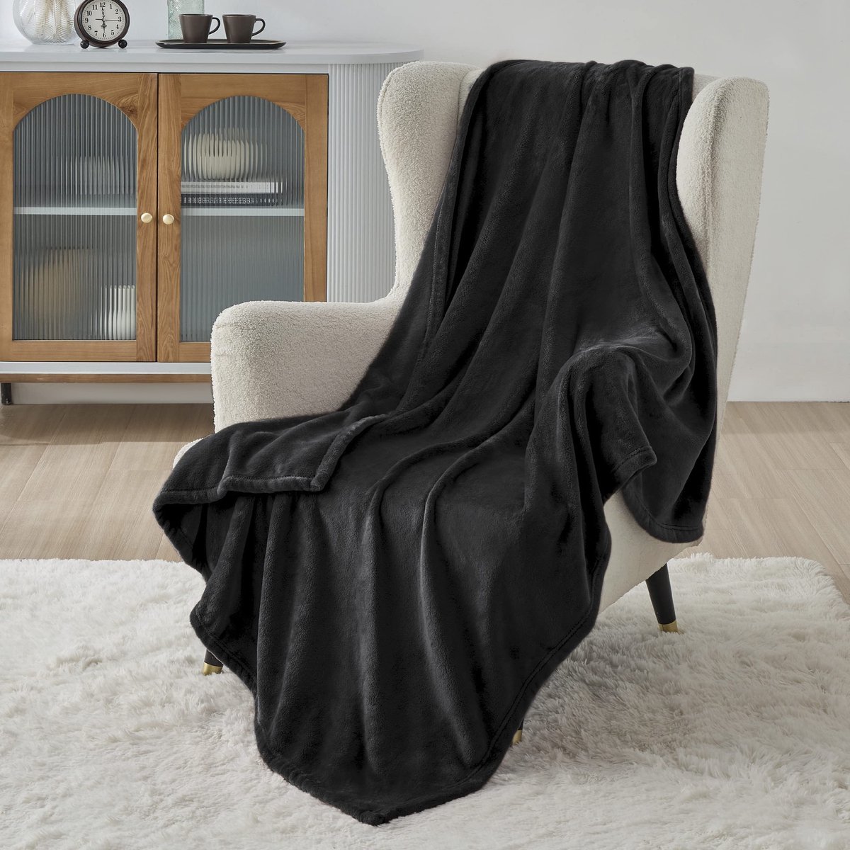 Unyqoos Extra Zachte En Warme Pluizige Deken Voor Comfort In Elke Seizoen Zwart