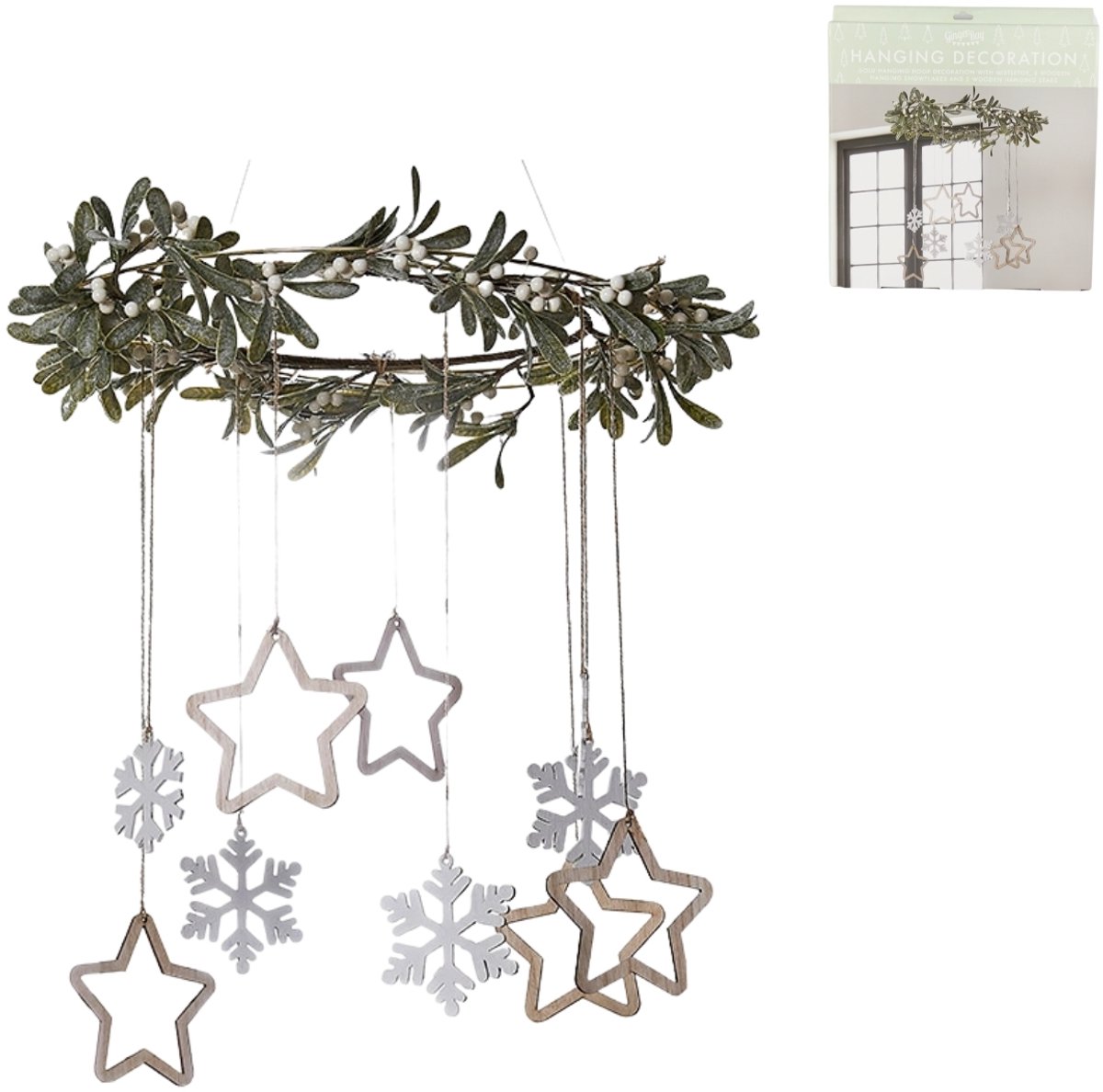 Ginger Ray - Ginger Ray - Gouden hangdecoratie mistletoe, sneeuwvlokken en sterren