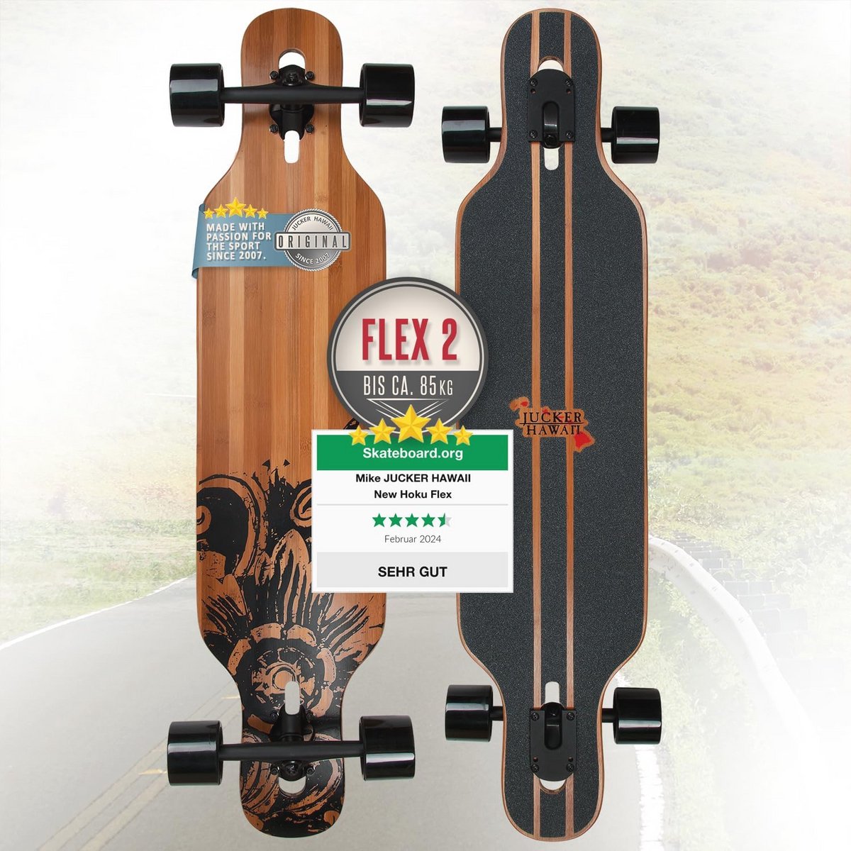 Longboard met duurzame constructie en veelzijdig ontwerp voor kinderen en volwassenen Longboard met duurzame constructie en veelzijdig ontwerp voor kinderen en volwassenen
