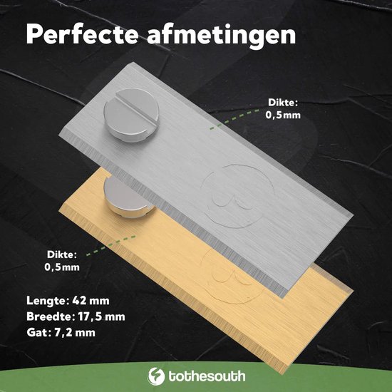 To the South® Robotmaaier Mesjes titanium geschikt voor Belrobotics Farmow - 60 stuks van To the South — afbeelding 3