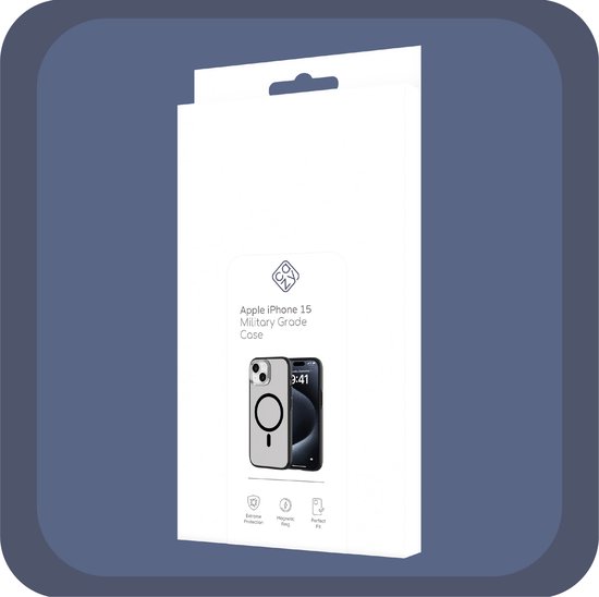 Étui Cazy pour iPhone 15 - Qualité militaire - compatible Magsafe - Zwart