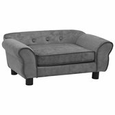 vidaXL - Hondenbank - 72x45x30 - cm - pluche - donkergrijs