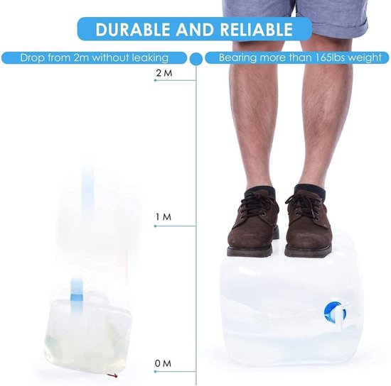 10L Premium draagbare opvouwbare sportwatercontainer met kraan, BPA-vrije wateropslagkan, opvouwbare waterfles voor kamperen in de buitenlucht, reizen, wandelen en noodoverlevingskit — afbeelding 5