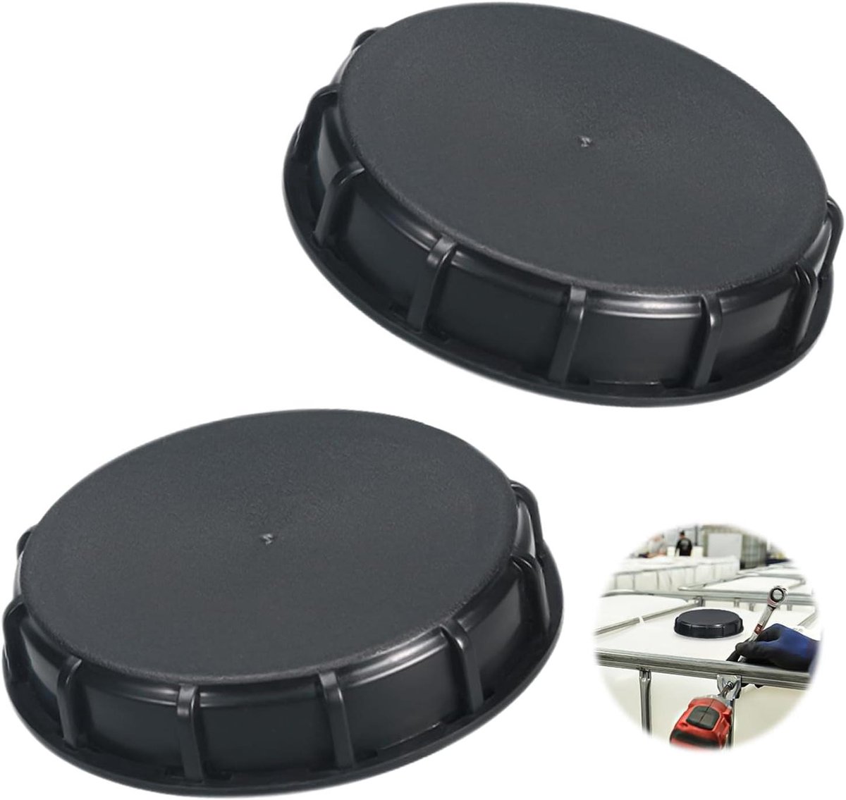 Couvercles Réservoir IBC TOATELU Lot De 2 - 162mm Pour Cuve Eau, Plastique Durable
