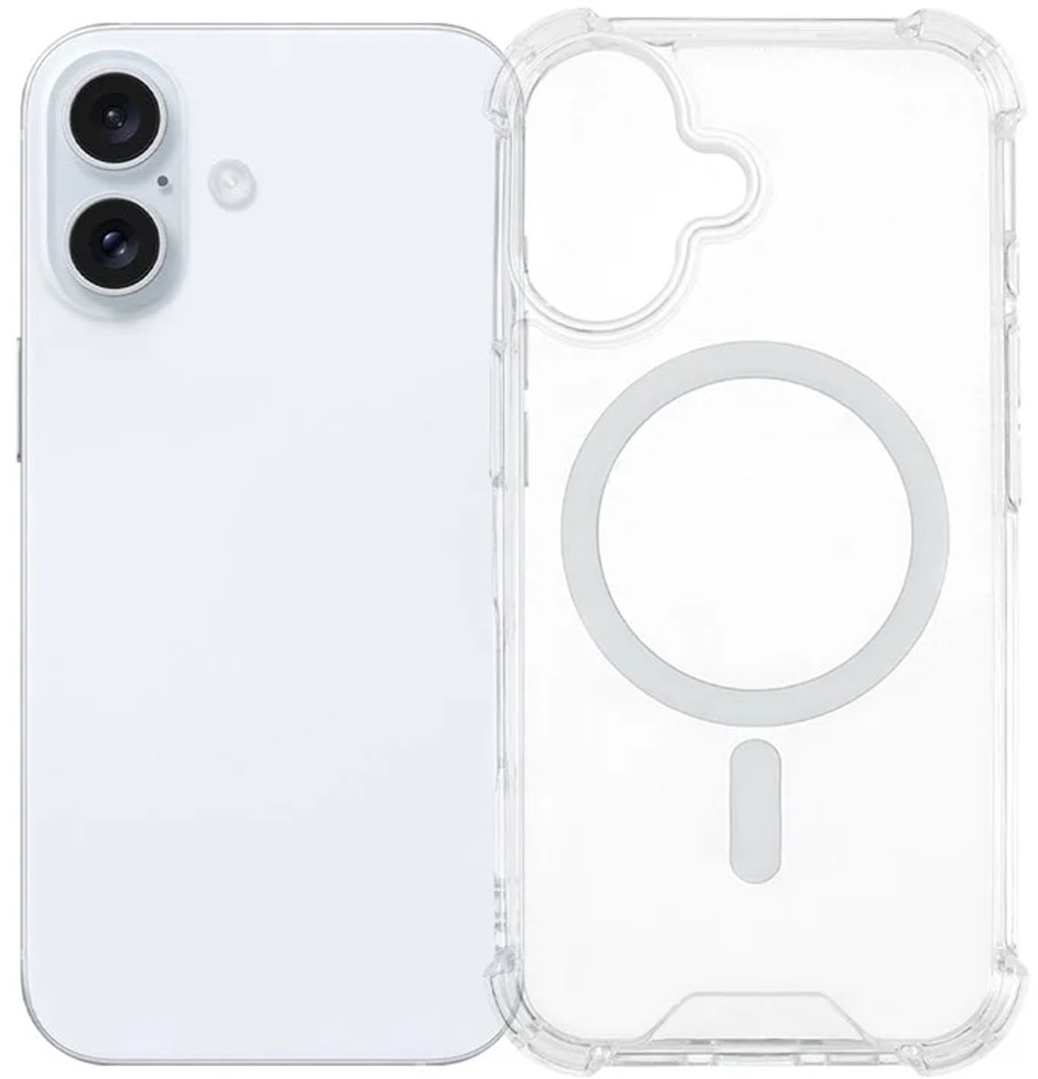 MagSafe hoesje voor Apple iPhone 16 - Phonesta Shockproof MagSafe Back Cover - Transparant