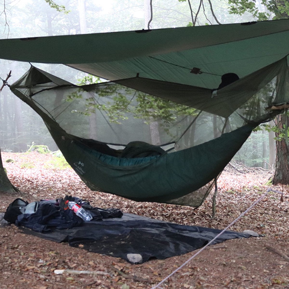 Rainforest Klamboe - Klamboes Hangmatslapers - Hangmatklamboe - Muggenbescherming - Insectennet - Reisklamboe - Survivaluitrusting