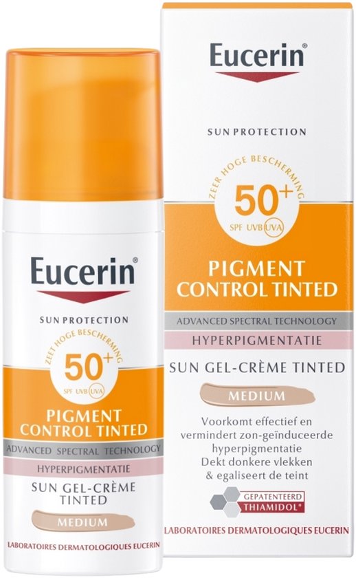 Eucerin Sun Pigment Control Tinted Medium Zonnebrand Gezicht - SPF 50+ Zonbescherming - 50 ml