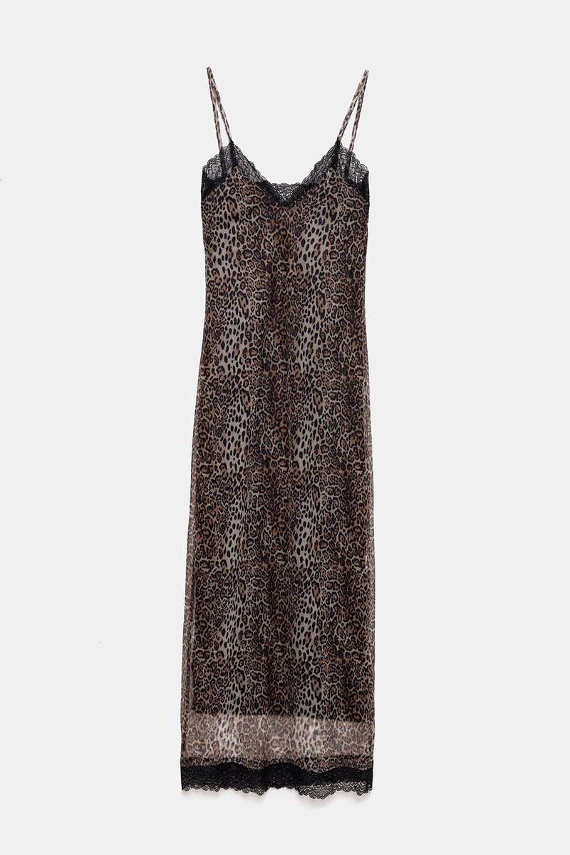 Robe midi à imprimé léopard