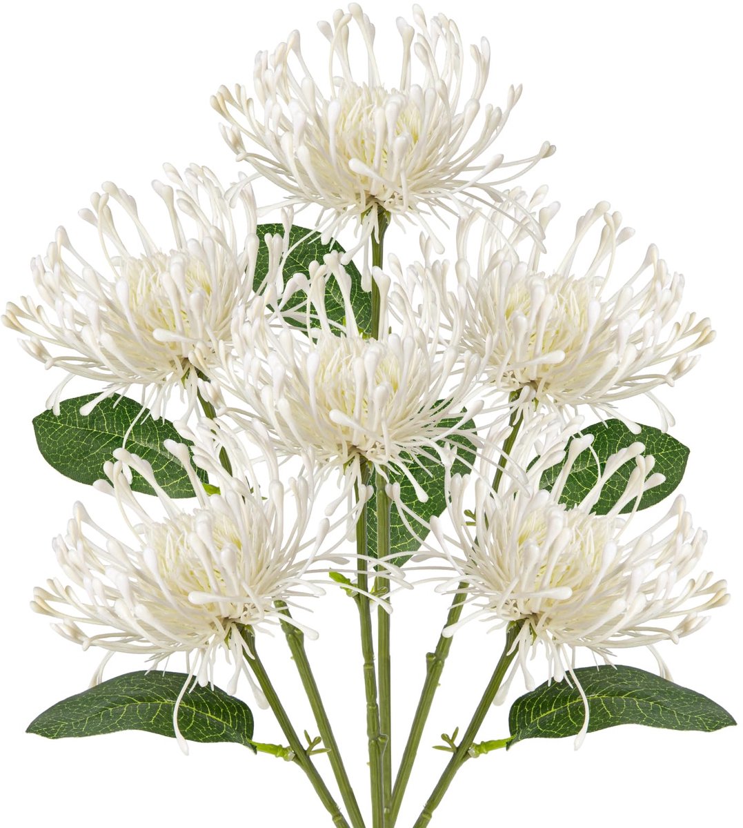 Ibenzoa® Set van 6 Realistische Kunstchrysanten met Flexibele Steel - Perfect voor Decoratie en Bloemstukken