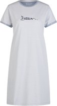 Chemise de nuit femme By Louise Essential à manches courtes, rayée, bleu clair - Taille XL