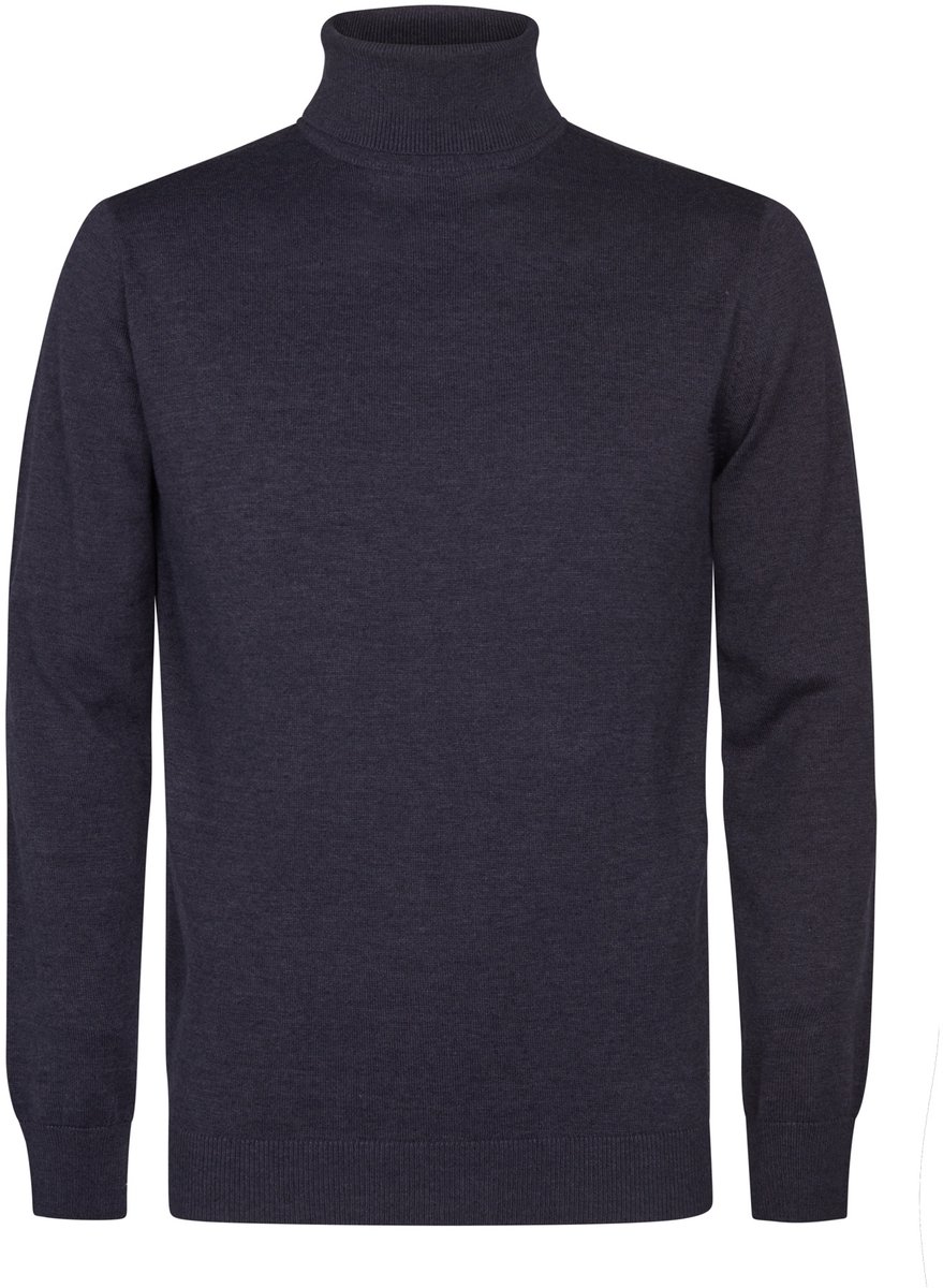 Petrol Industries Heren Coltrui - Regular Fit Trui - Truien - Pullover - Blauw - Maat XXL