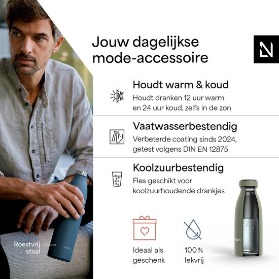 LARS NYSØM 'Ren' Gourde INOX 350ml Sage