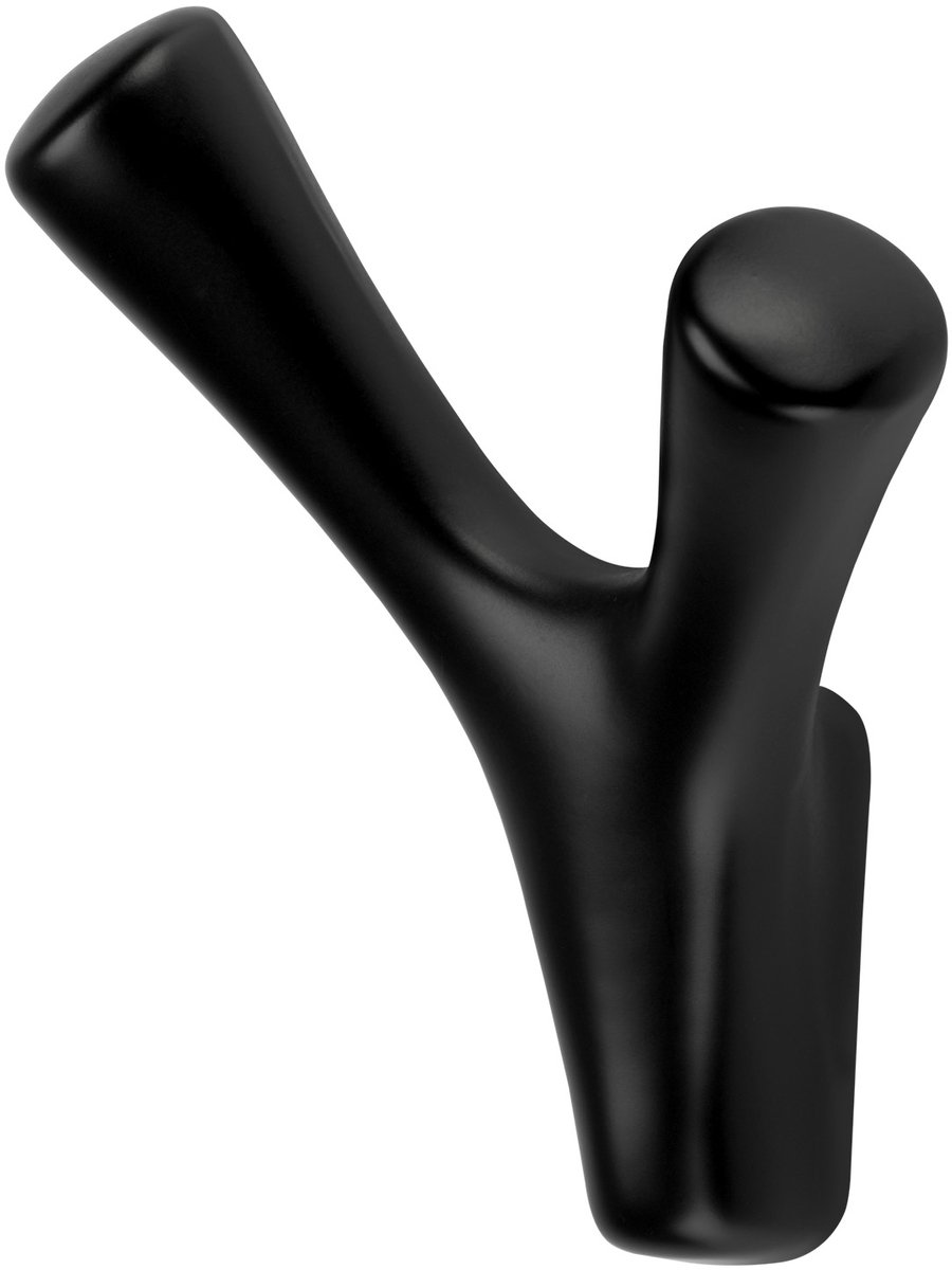 SOTECH Kapstokhaak BICORNO Hoogte: 82 x Breedte: 71 mm mat zwart, moderne kapstokhaak van gegoten zink, stabiele wandhaak, zelfs voor zware handdoeken