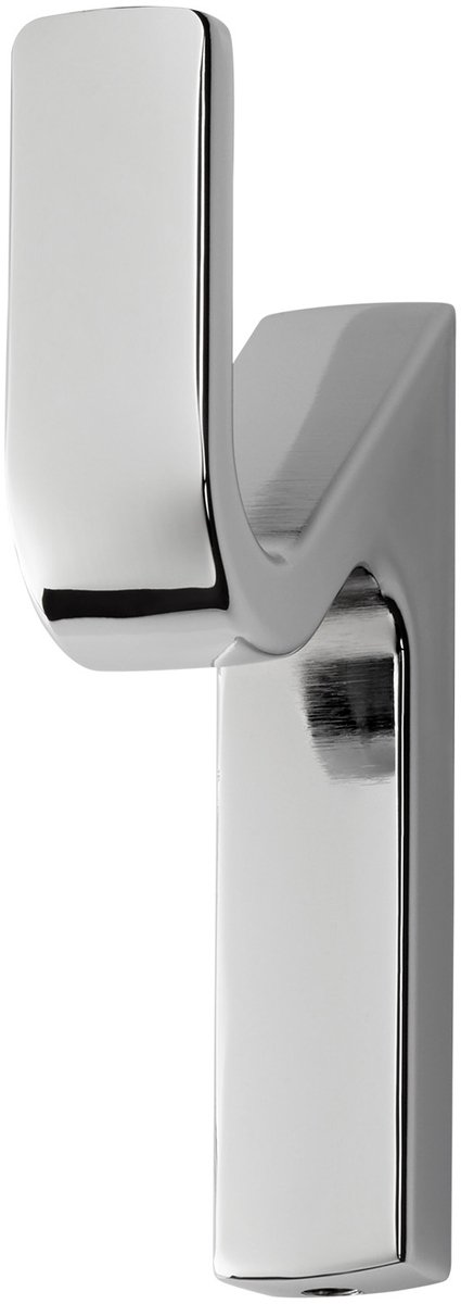SOTECH Kapstokhaak ANGOLO Hoogte: 76 x Breedte: 14 mm Gepolijst chroom, moderne kapstokhaak van gegoten zink, stabiele wandhaak ook voor handtassen