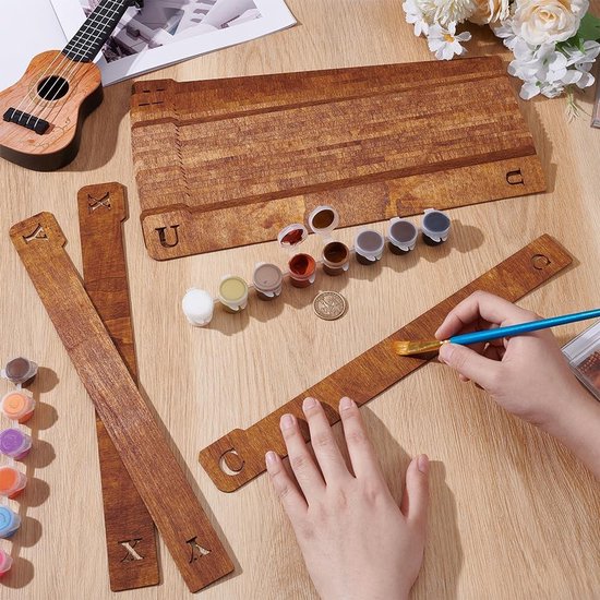 26-delige alfabet vinyl platenverdelers, A-Z houten