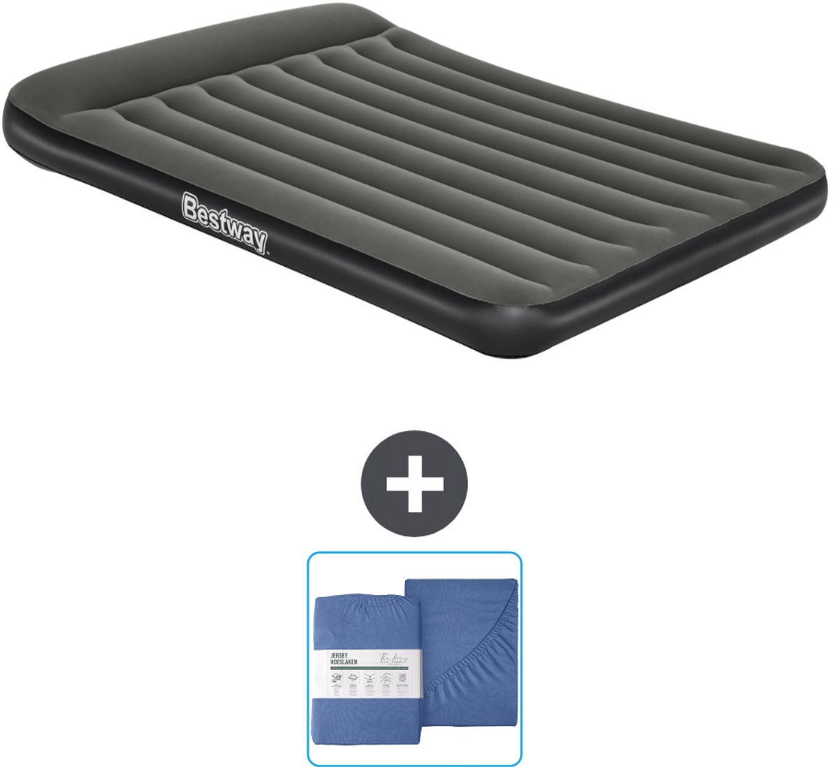 Bestway luchtbed - 2-Persoons - 152 x 203 x 30 cm - Groen - Inclusief en Hoeslaken